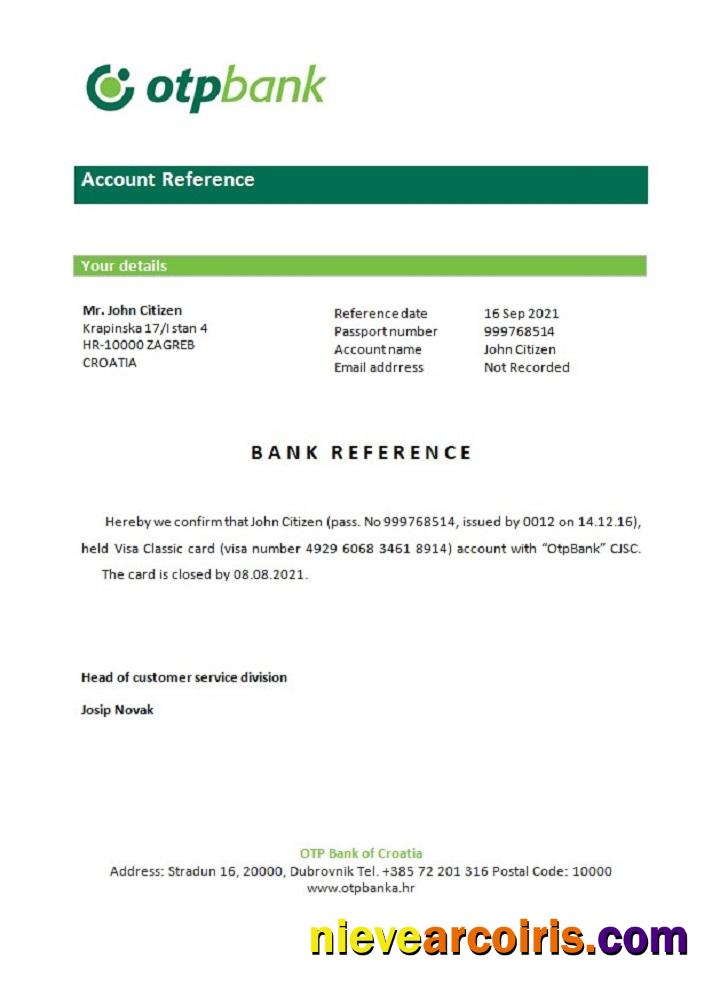 Croatia Otpbank closure reference